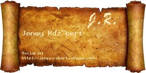 Jeney Róbert névjegykártya